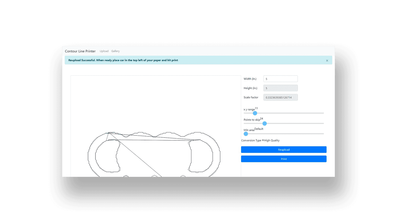 Contour Line Printer screenshot