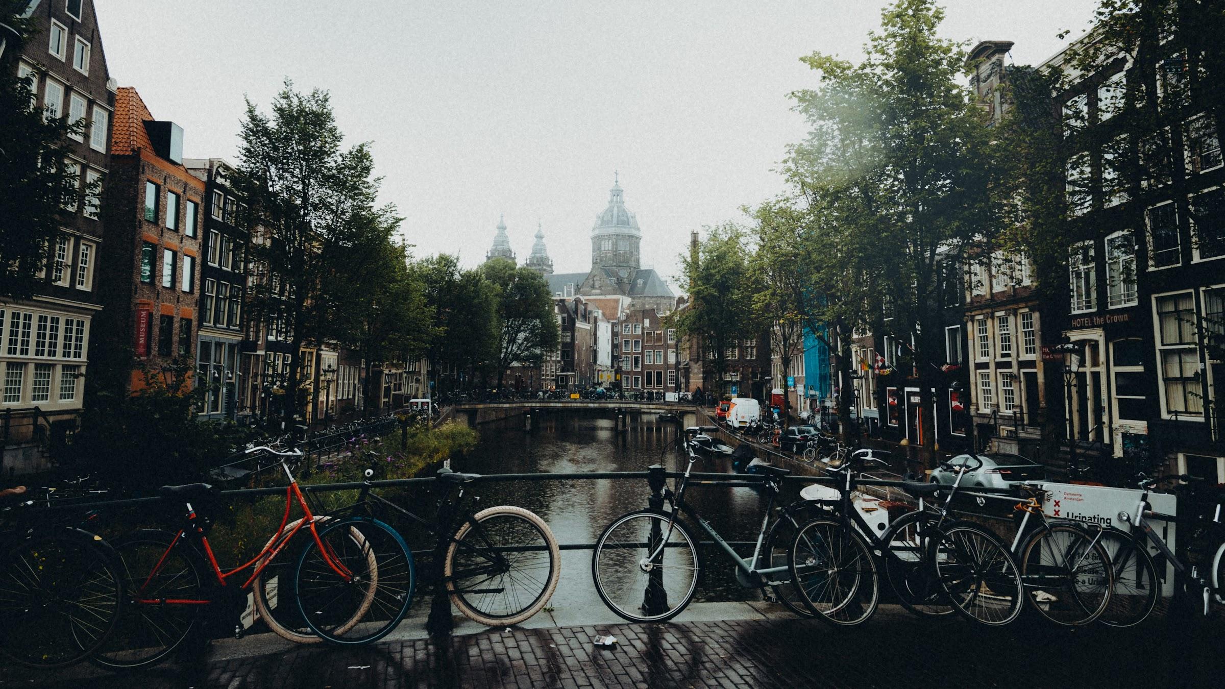 Amsterdam canal and bikes